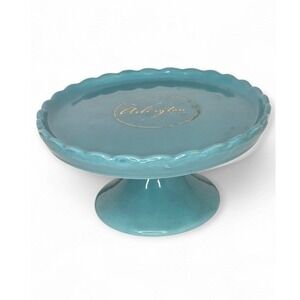 Blue Ceramic Dessert Cake Stand Tray‎ Spring Easter Pastel